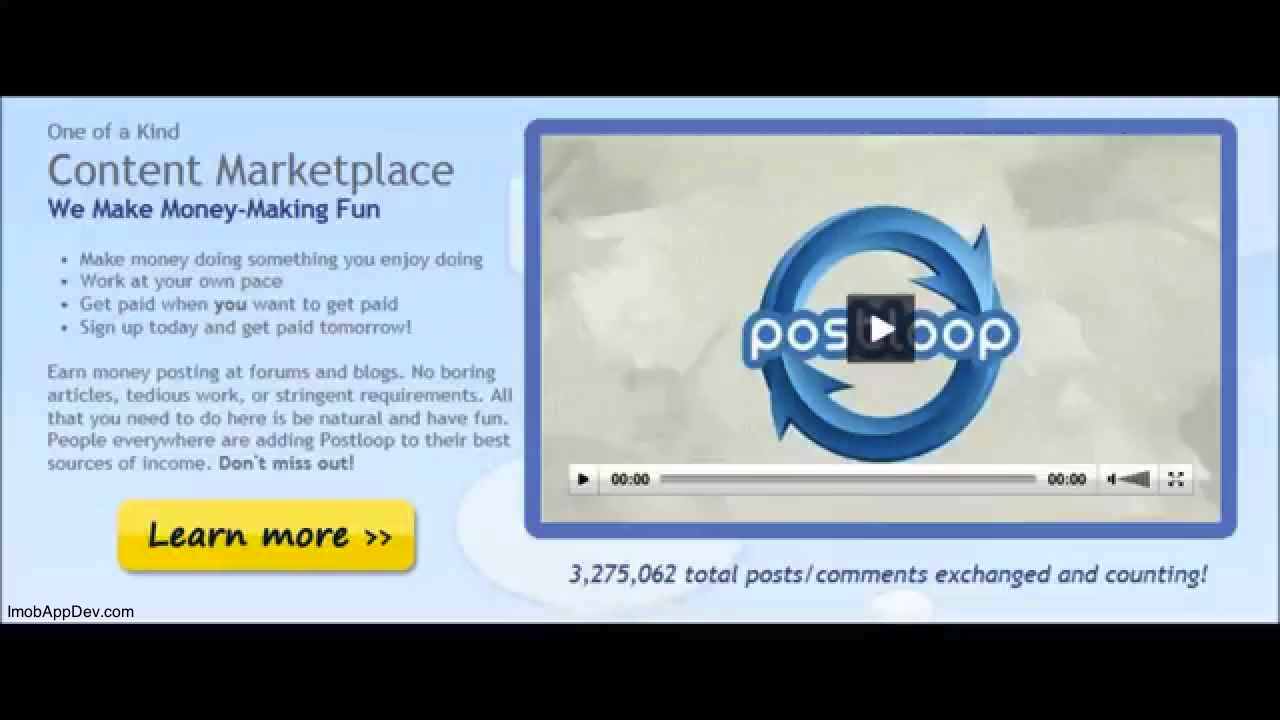 how to earn money from forum posting on PostLoop